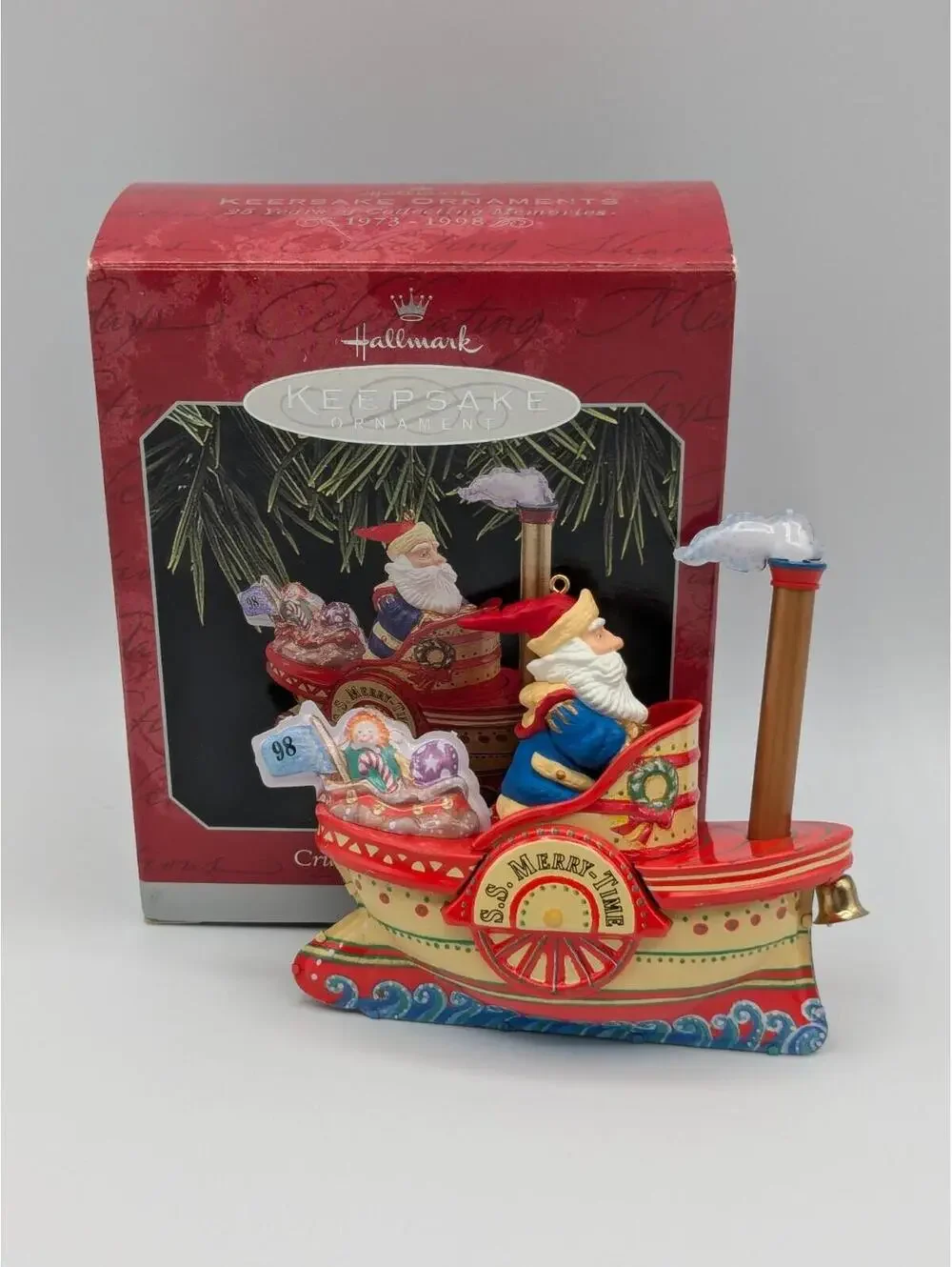 Hallmark Keepsake Cruising into Christmas 1998 NEW, Handcrafted Tin Ornament